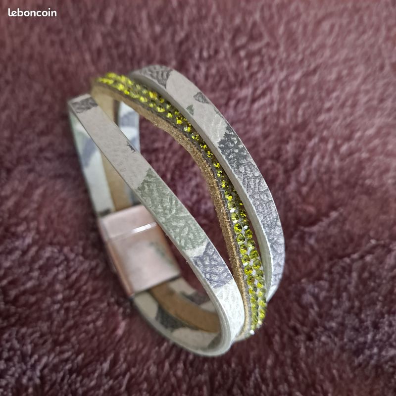 Bracelets cuir, metal. Perles et emaux (image 5)