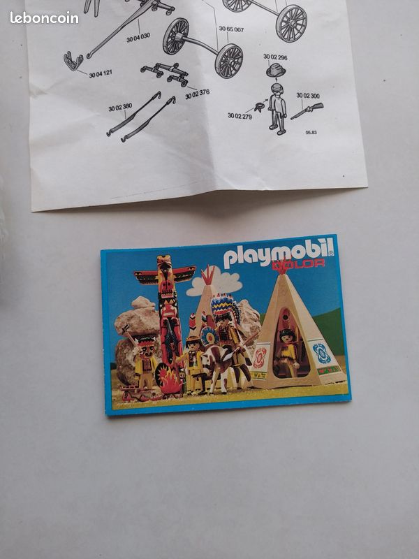 PLAYMOBIL Vintage 3278-A – Chariot Western Bâché Colons, 1983, Set Complet Avec Boîte