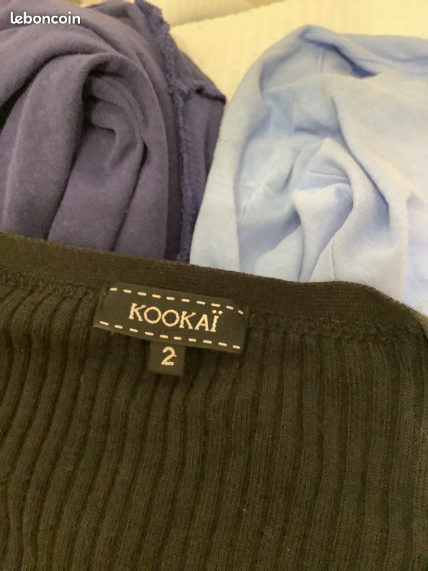 Cardigan Noir KOOKAI Taille 36 - En Coton, Manches Courtes, Style Décontracté