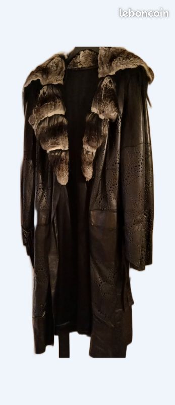 Manteau En Fourrure Véritable Lapin Rex - Couleur Chinchilla - Pour Femme - Hiver Élégant - Neuf (Sans Étiquette)