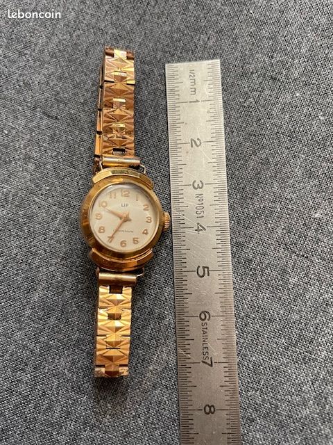 Montre Bracelet Femme LIP Années 60 - Plaqué Or, Mécanique Manuelle, état Neuf D'époque