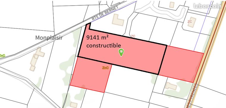 Terrain constructible 9 141 m² – CU + études OK