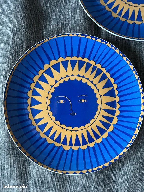 Assiette à dessert filet 'Elegance' doré dore en porcelaine - L'Incroyable