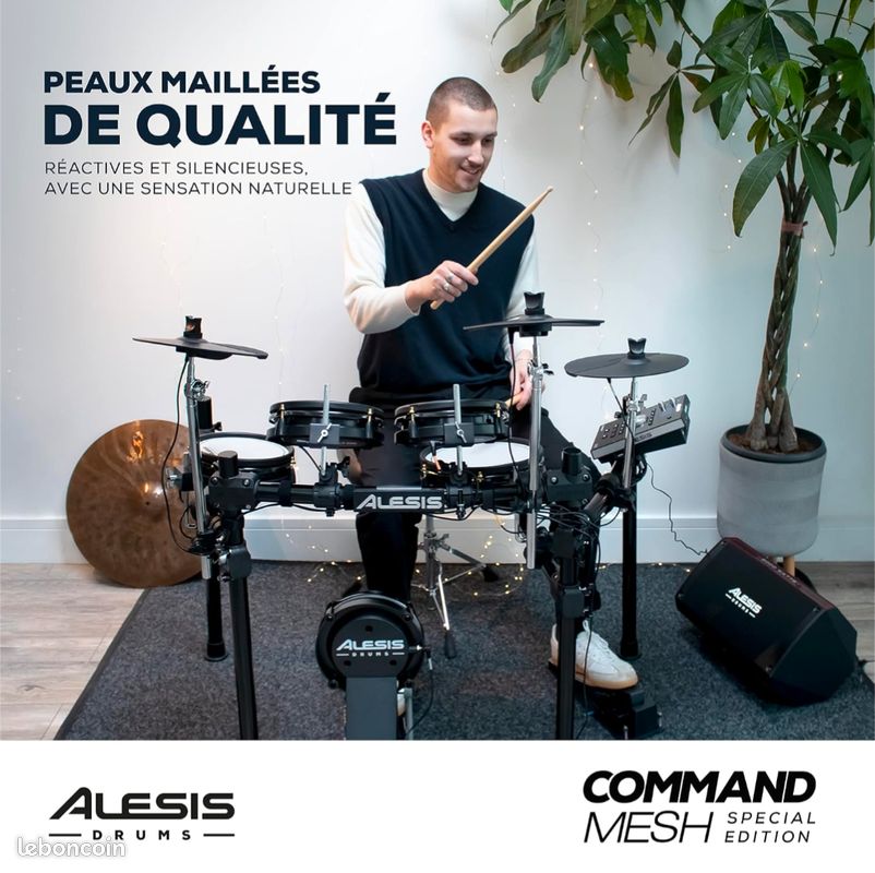 Alesis Command SE Kit - Batterie Electronique en Peau Maillée
Connexion USB MIDI, Chargement De Sample, 70 Kits, 600+ Sons, 120
Pistes (image 9)