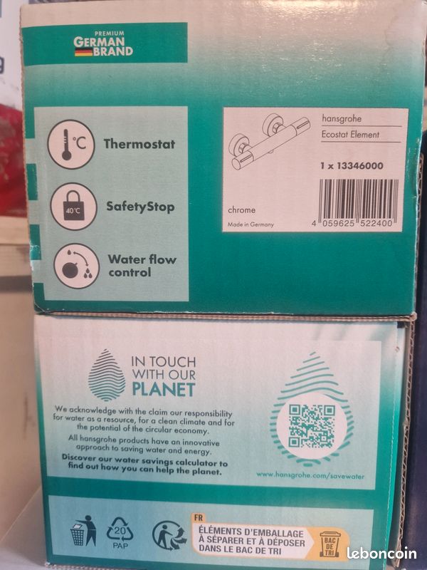 Mitigeur Thermostatique douche hansgrohe ecostat element neuf ref:13346000 (image 1)