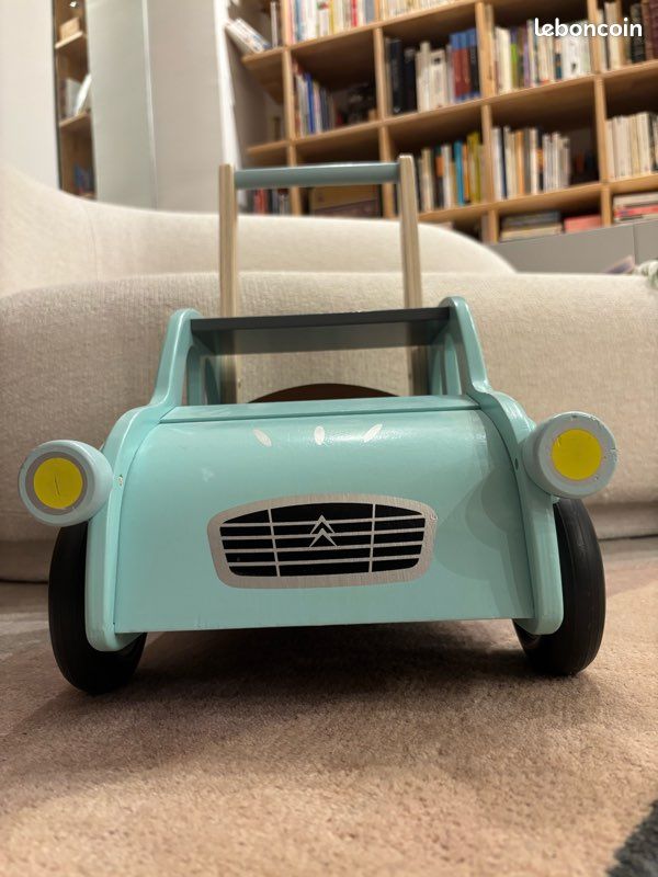 VILAC Chariot de marche Citroën 2CV en bois – Bleu – Très bon état (image 5)