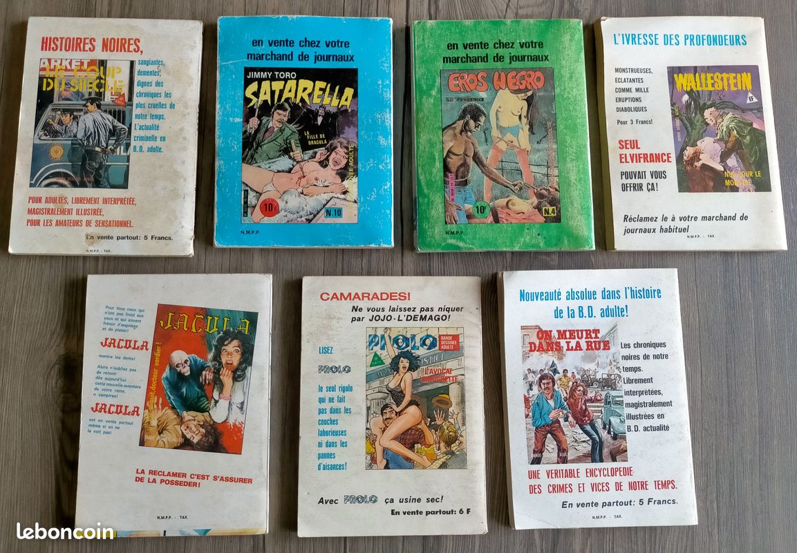 Lot 7 bd PROLO 13.MERCENAIRES 8.THRILLING 13 EF POPCOMIX 25.17.SATARELLA 11  EROS NEGRO 4 ELVIFRANCE - Livres