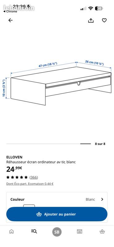 Réhausseur d’écran (modèle IKEA Elloven) (image 4)