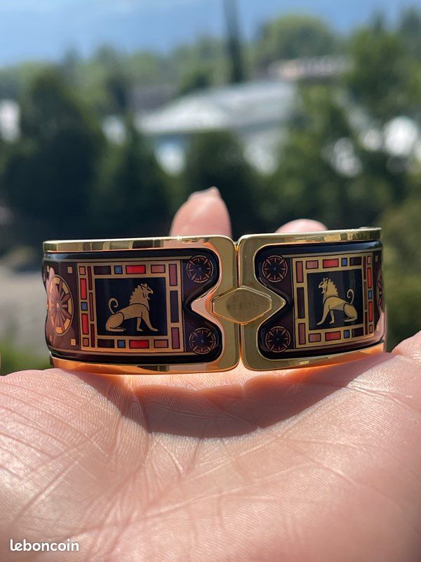 Bracelet Vintage MICHAELA FREY WIEN - Émail Et Métal Doré 24k - Années 80 - Autriche