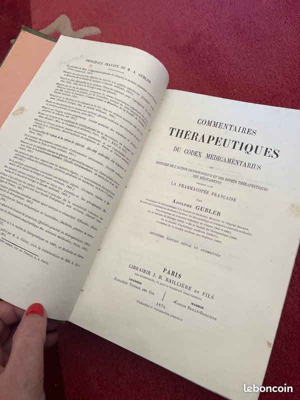 Livre ancien commentaire Thérapeutiques (image 7)