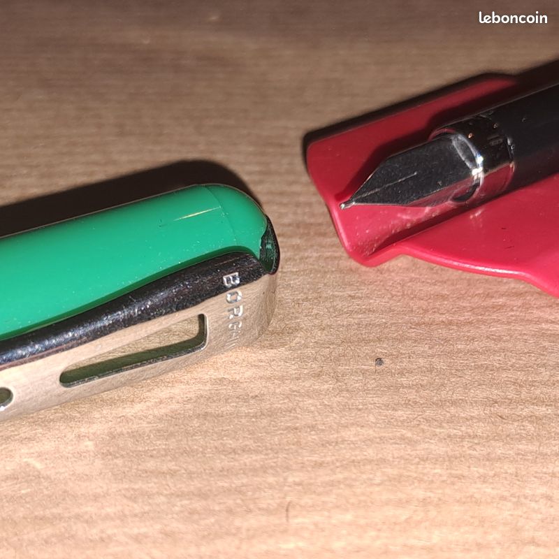 Stylo Plume Borghini En Acier Satiné - Neuf De Stock (micro-rayures) - Recharge à Cartouches
