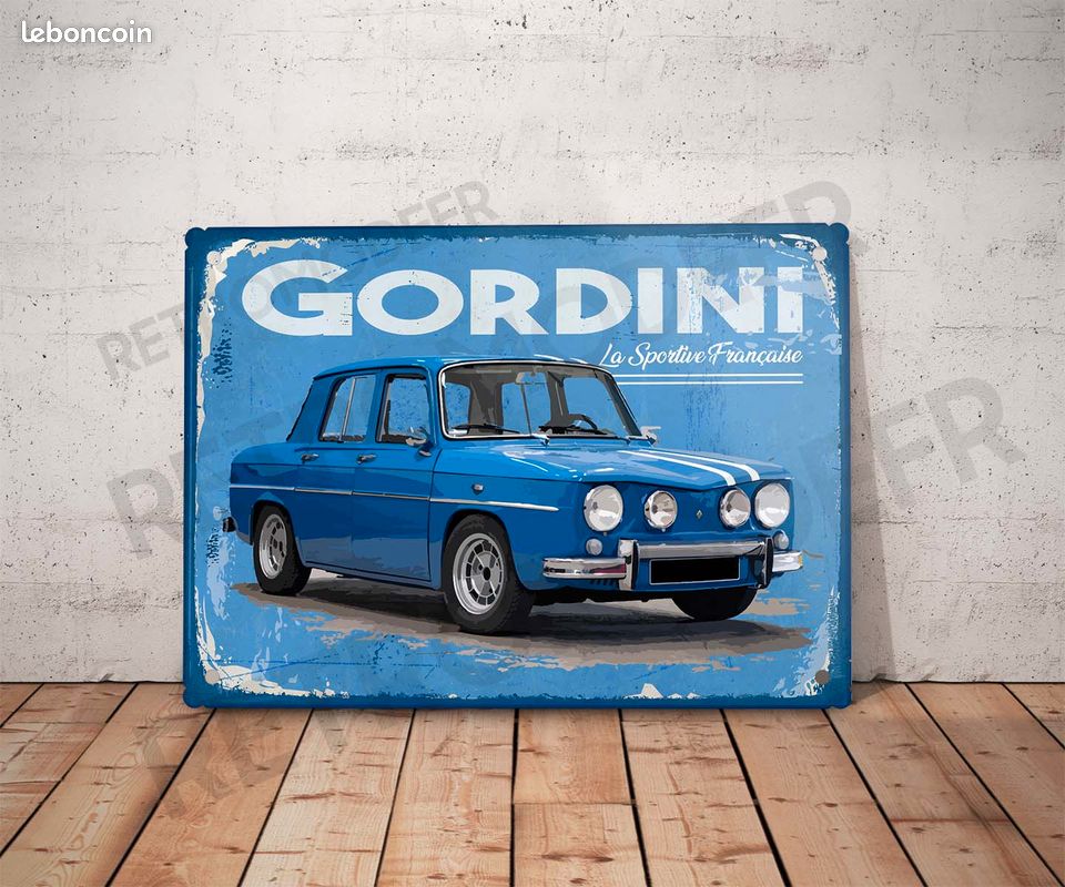 Plaque Métal GORDINI 30 X 20 Cm - Déco Murale Sport Auto, Neuve