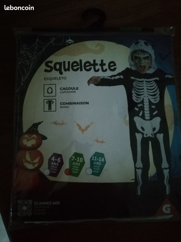 Déguisement squelette 7/10 ans (image 1)