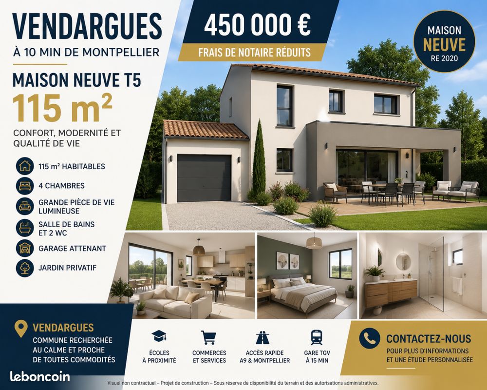 Maison 4 pièces 115 m² · à Vendargues · 115 m² · 450 000 €