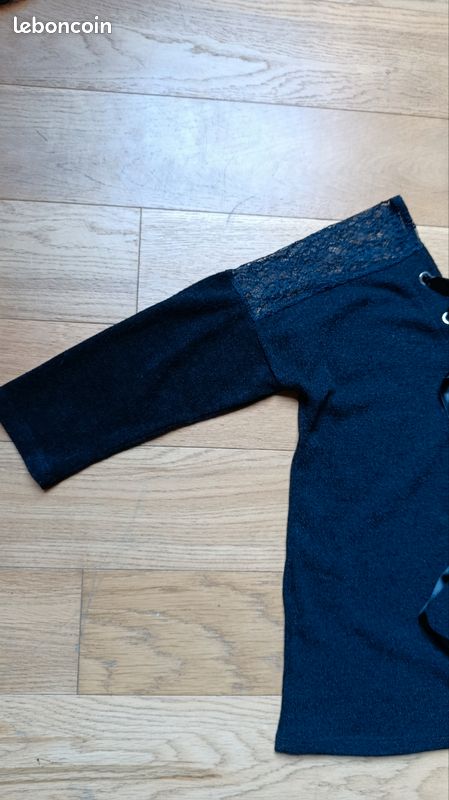 Pull à dentelle noir t 38 40 com NEUF (image 4)