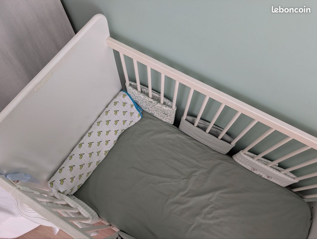 Lit à barreaux bébé blanc (60x120 cm) (image 1)