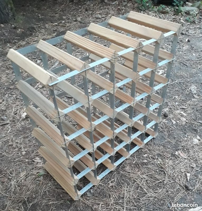 Casier à bouteilles 5x5 bois et métal (image 3)