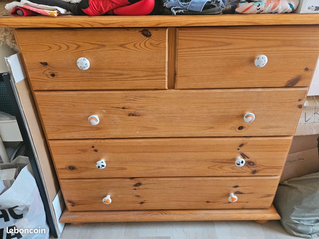 Commode en bois 4 tiroirs (image 1)
