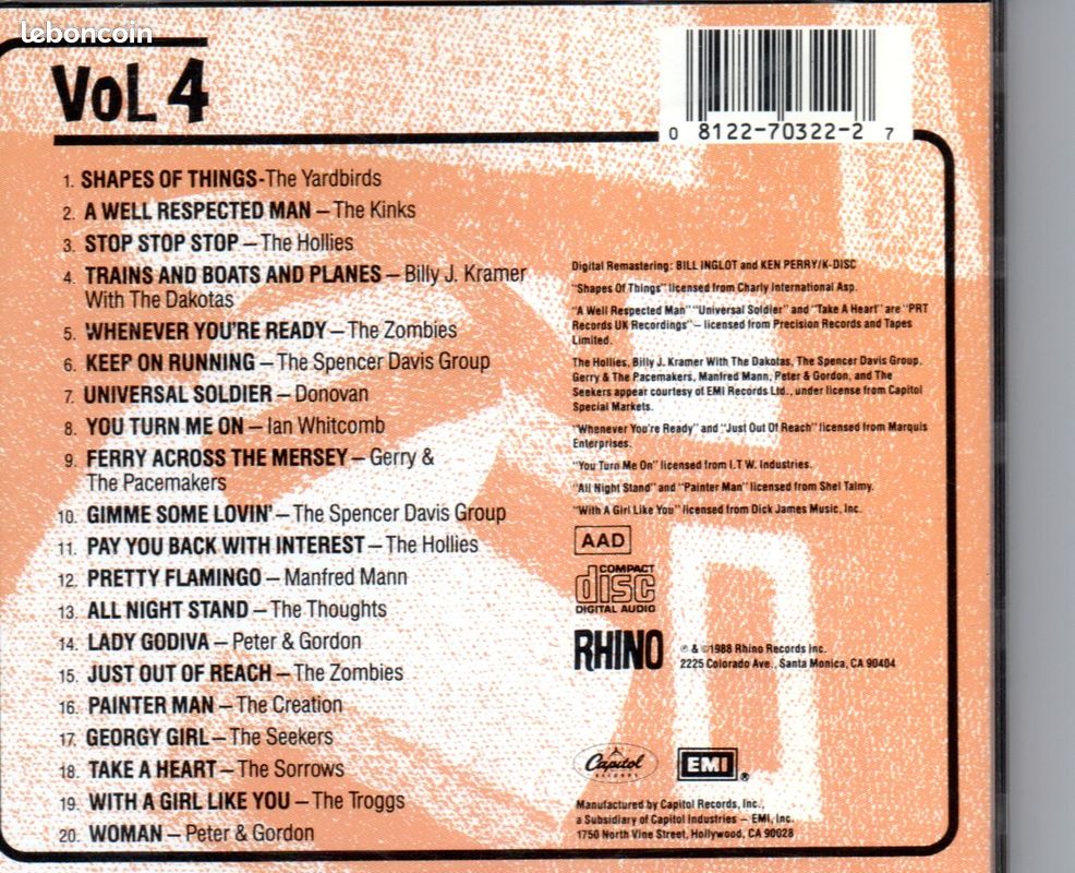 The BRITISH INVASION - The history of british rock Vol 4 - CD (image 2)