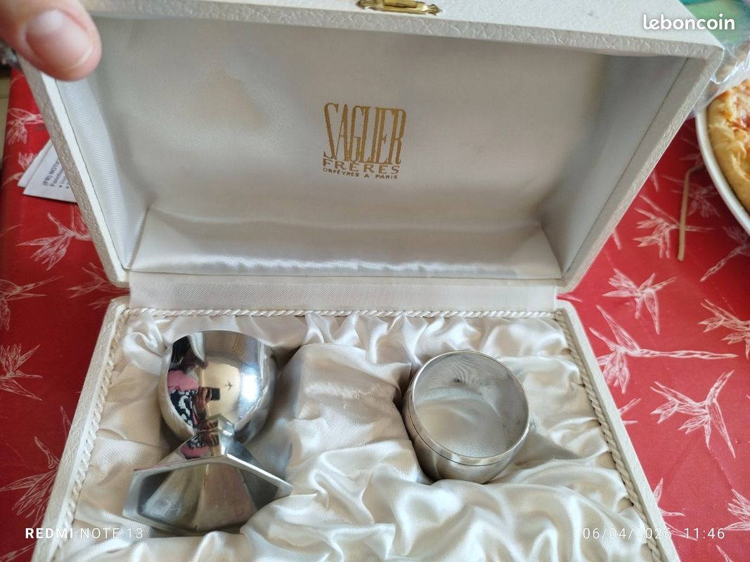 Coffret à Jus D’agrumes Lenain Paris – Argenté – Vintage 1950 – Baptême Bébé