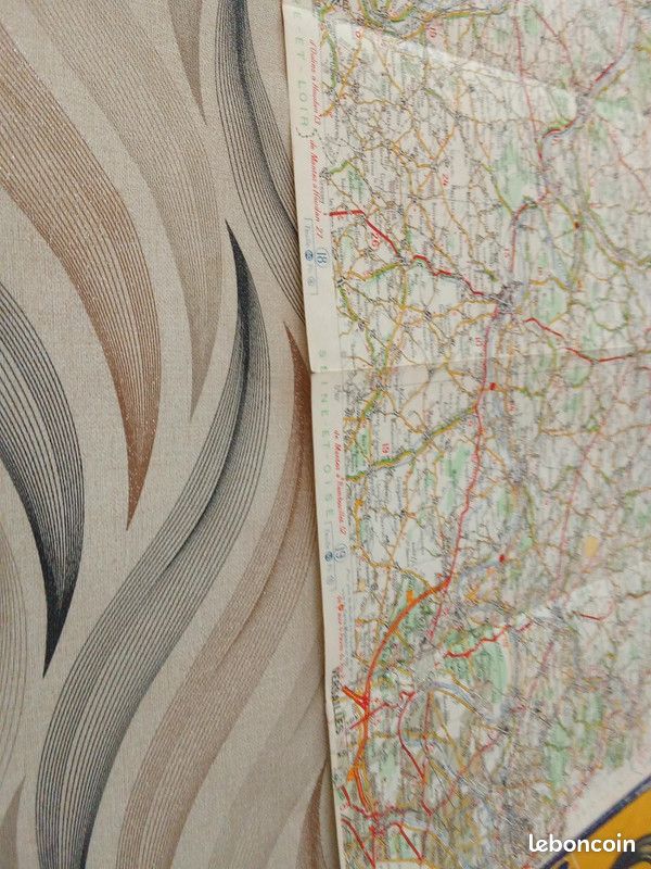 Carte MICHELIN 55 Caen Paris 1951 - Guide Bibendum - Pneu Tyre Map Vintage