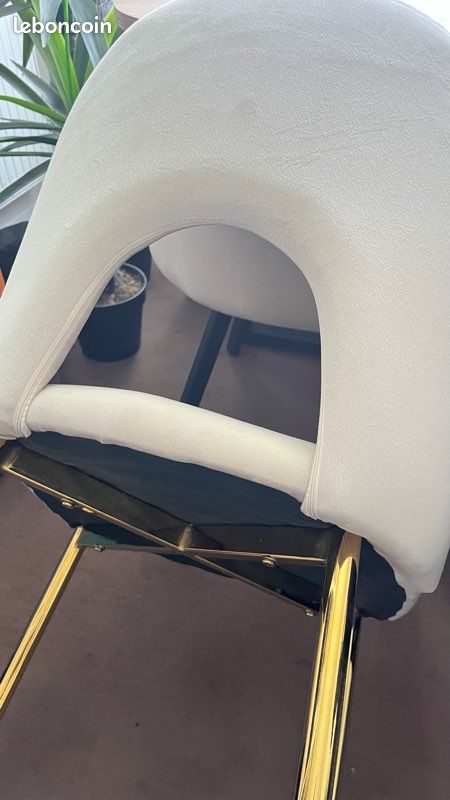 Lot 4/6/8/10 chaises velours beige - pieds noirs (image 8)