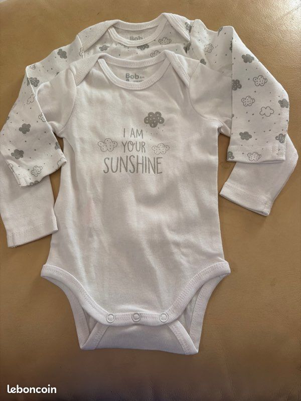 Lot de 2 body 6 mois (image 1)