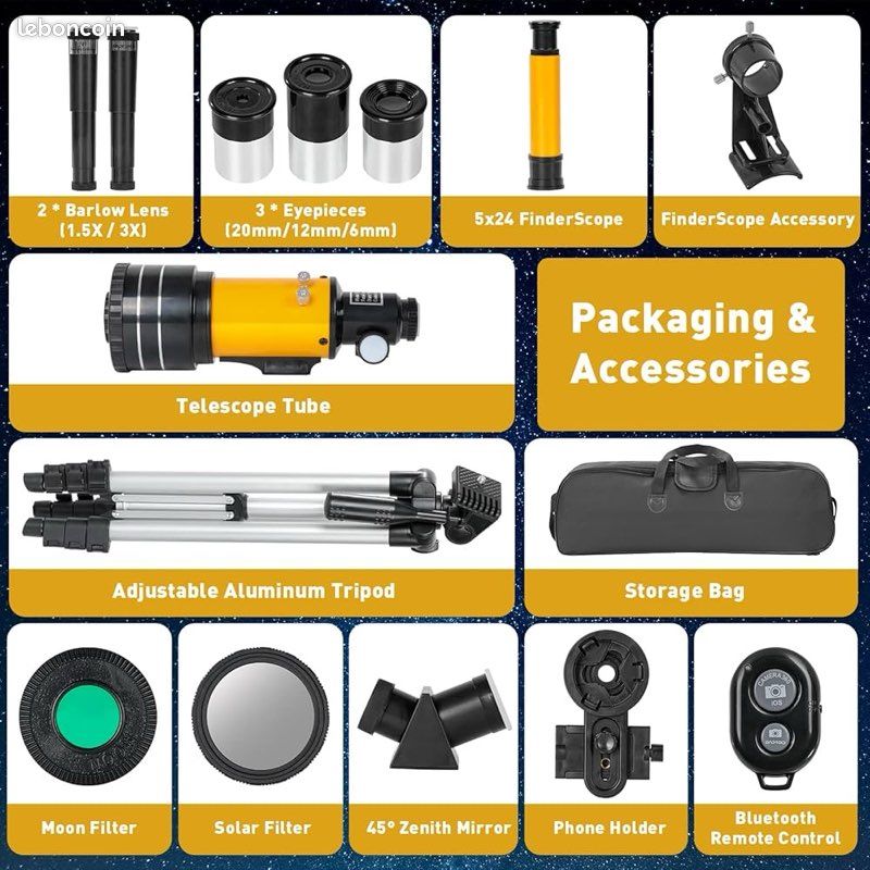 Télescope Astronomique, 70/500mm Lunette Astronomique