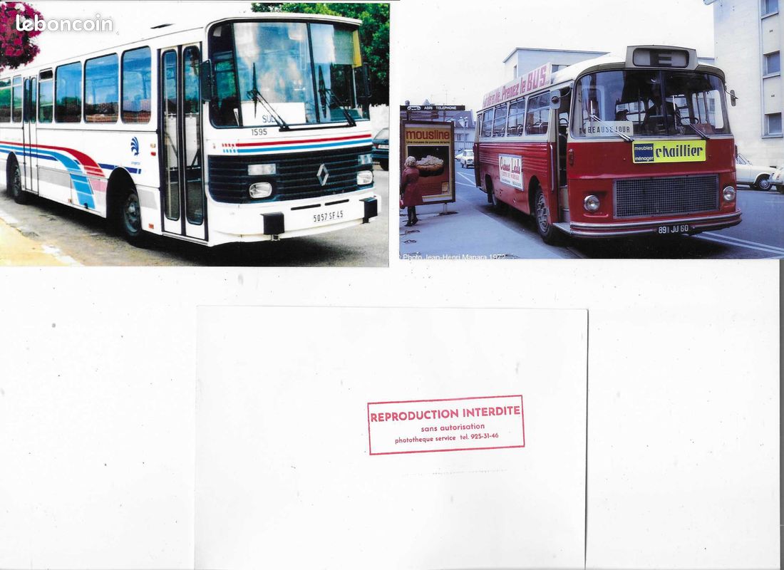 Autocars saviem-lot indivisible de 6 photographies-avec tampons au dos (image 1)