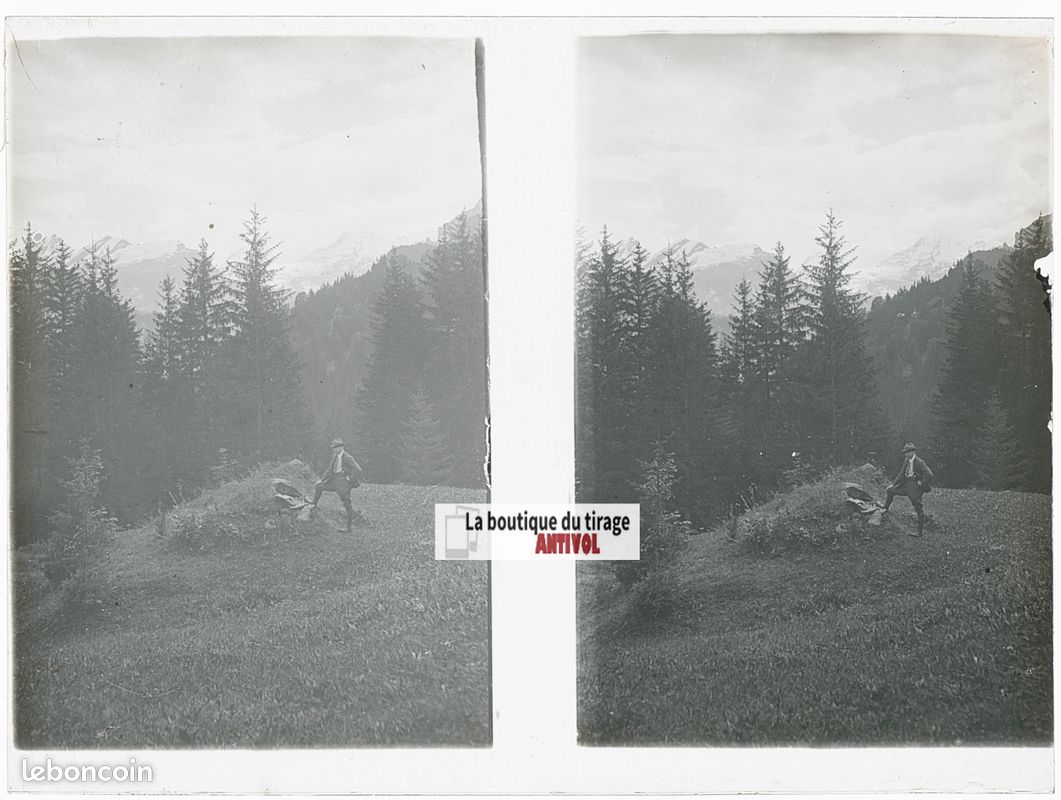 Photochromie Vintage Suisse Brigue Simplon 1897 - Tirage Original 17x23 Cm - Collection