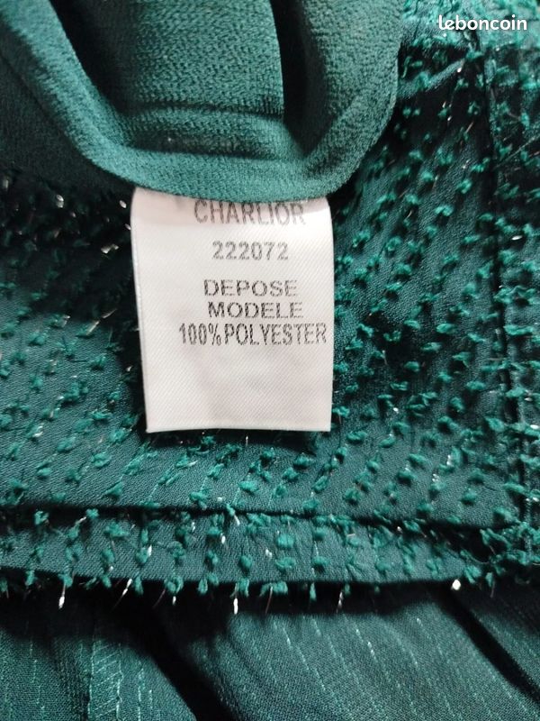 Robe verte soirée pailletée Charlior S/M (image 10)