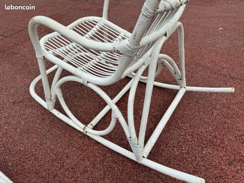 2 Rocking Chair Rotin Blanc (image 7)
