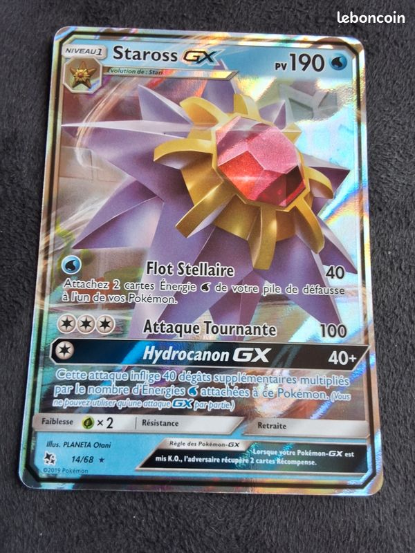 Carte pokémon française staross gx 14/68 destinées Occultes (image 1)