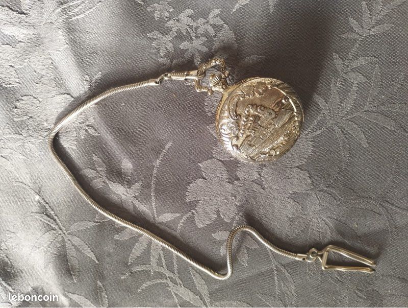 Chaine De Montre à Gousset En Acier – Avec Médaille Sainte Thérèse, Classique Unisexe