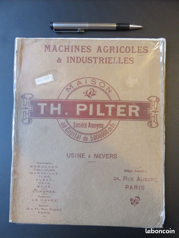 Ancien catalogue Maison Th. Pilter (1919) Machines agricoles & industrielles (image 1)