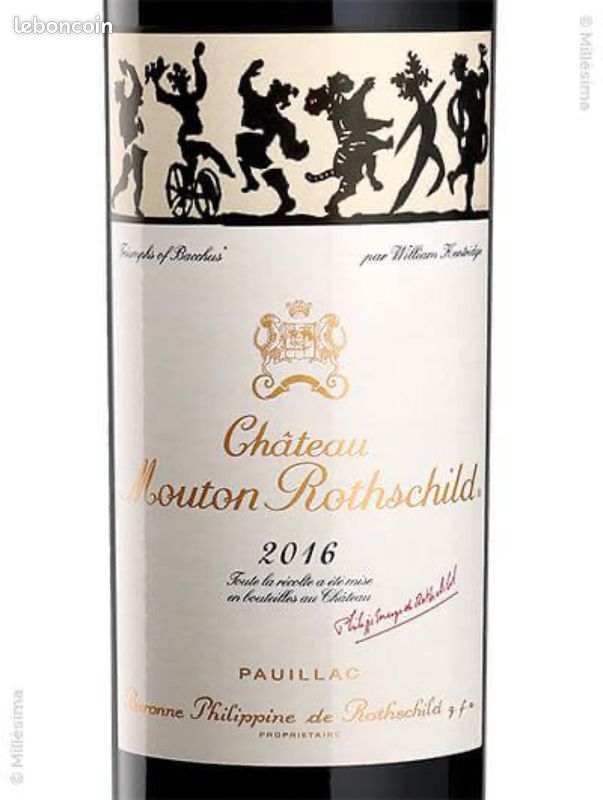 Caisse 3 bouteilles Château Mouton Rothschild 2016 (image 1)
