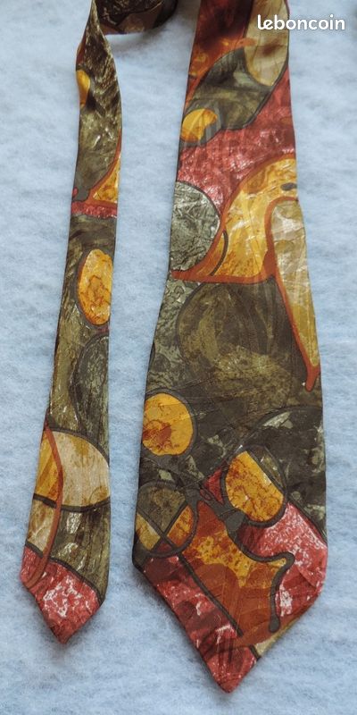 Cravate vintage 100% soie motifs psychédéliques - Le Grenier de Lisette