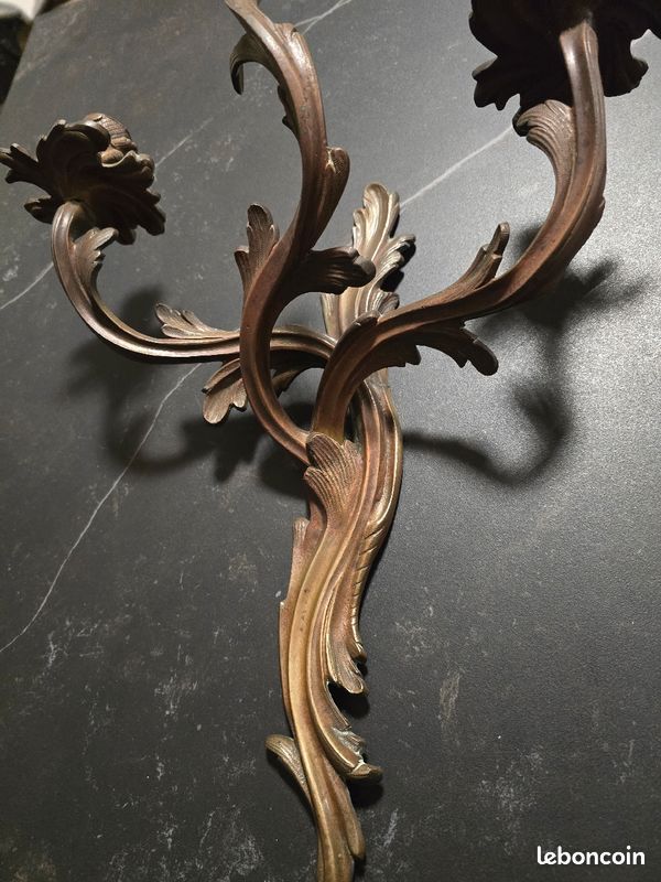Bougeoir applique murale bronze massif vintage (image 2)