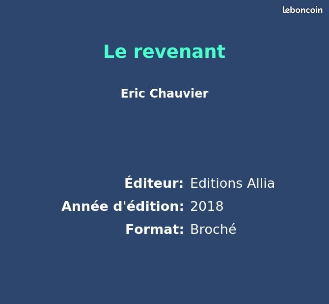 Le revenant - Eric Chauvier (image 2)