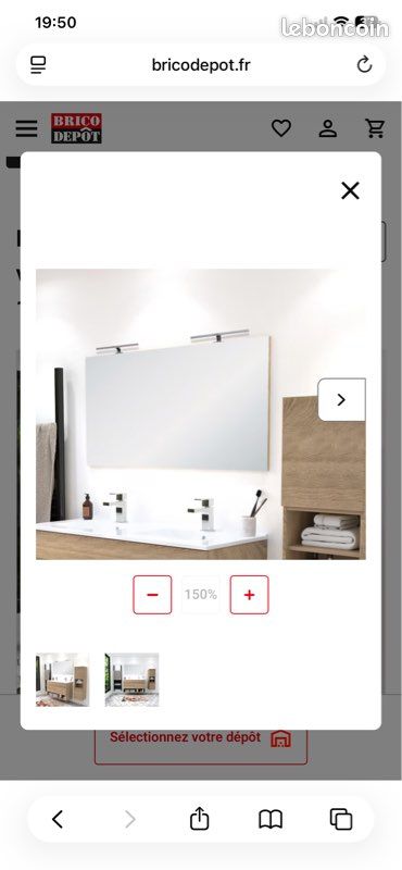 Miroir de salle de bain avec éclairage (image 1)