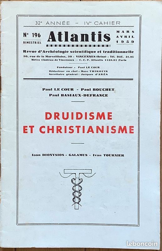Revue Atlantis n°196 (mars-avril 1959) : Druidisme et Christianisme (image 1)