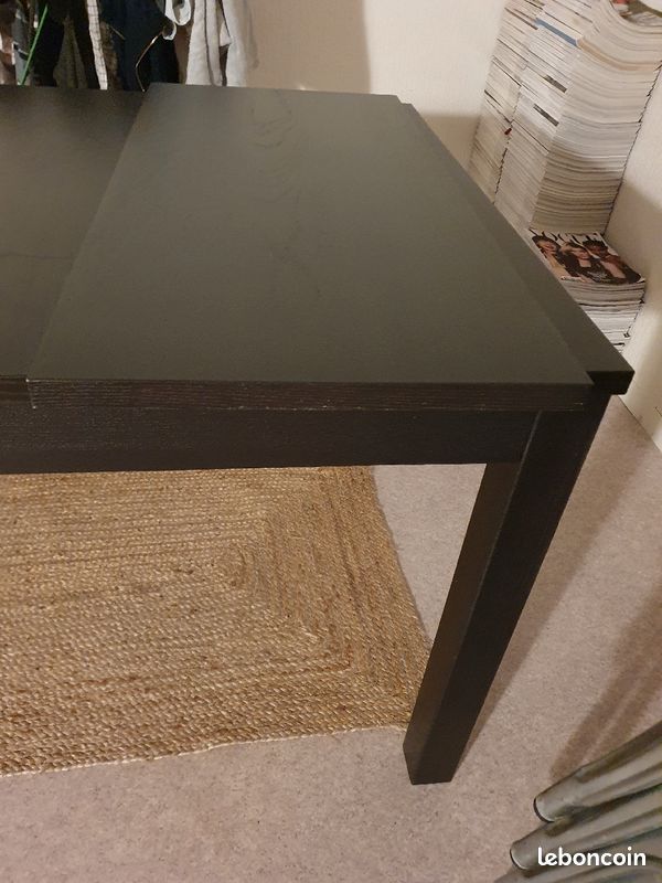 Table en LAMEBERG brun foncé avec 2 rallonges (image 3)