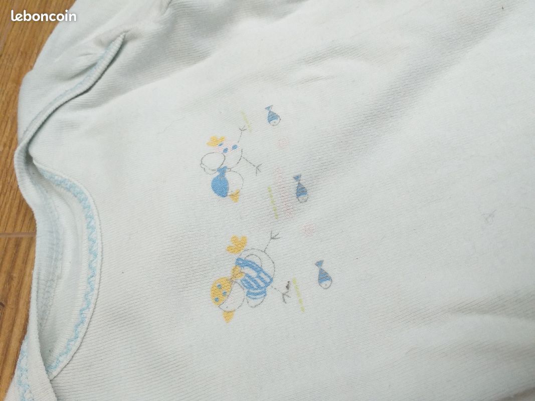 Lot de 2 bodies petit bateau 3 mois manches longues body portés par 2 bébés (image 2)