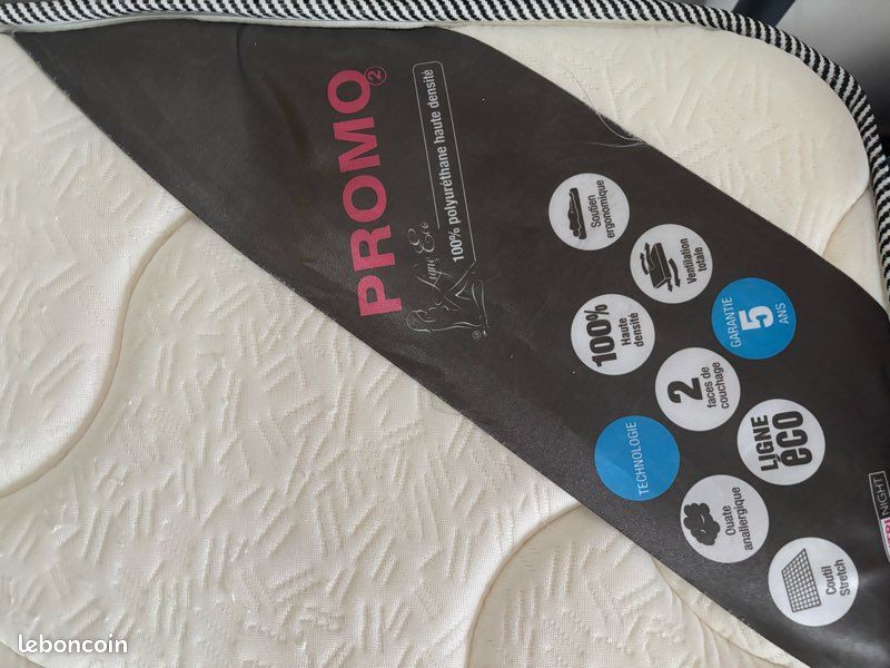 Lit simple 90x190 gris avec matelas et sommier (image 4)