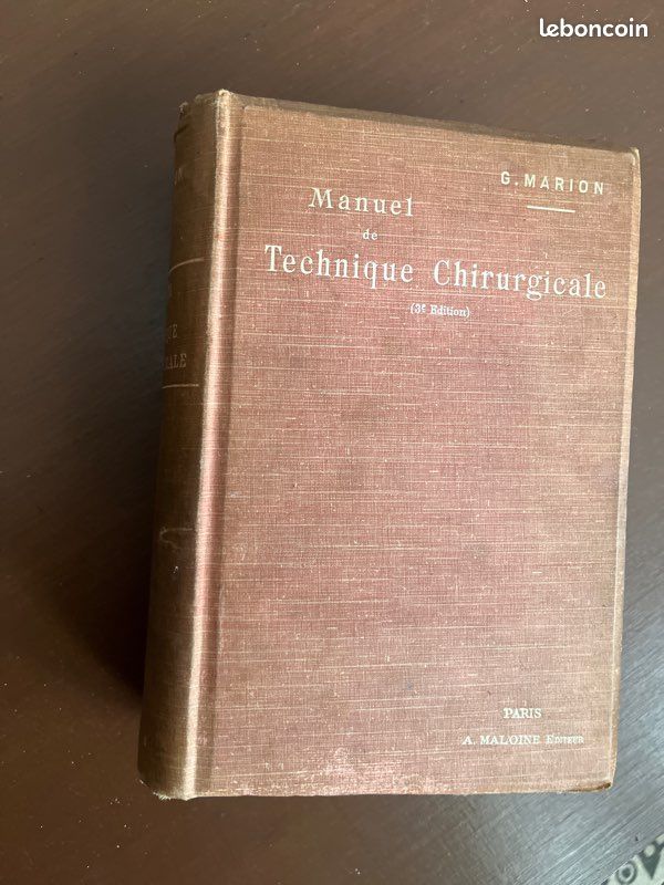 Livre ancien de 1908 « Manuel de Technique Chirurgicale » (image 1)