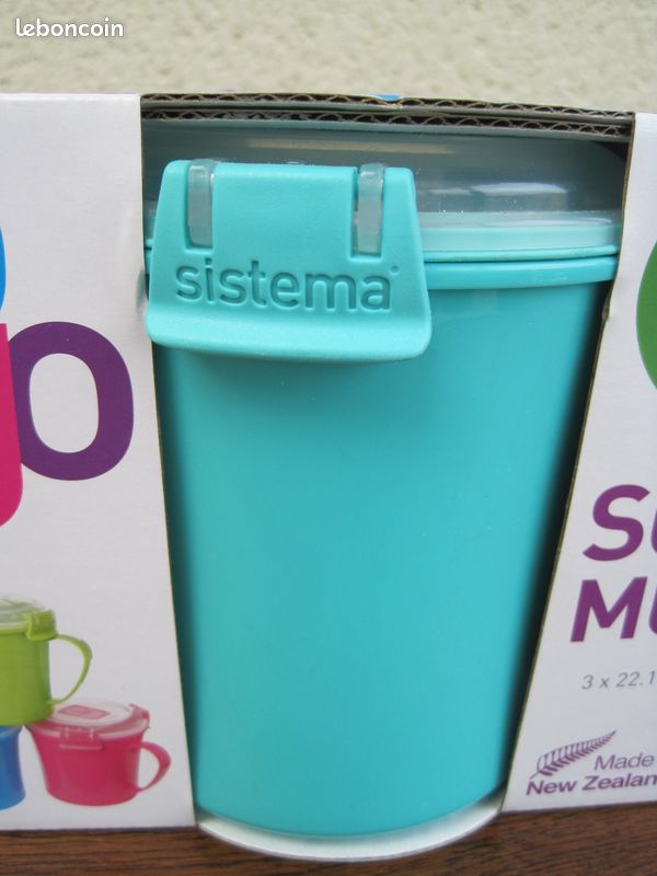 Lot de 3 mugs micro-ondes Sistema NEUVES (image 2)