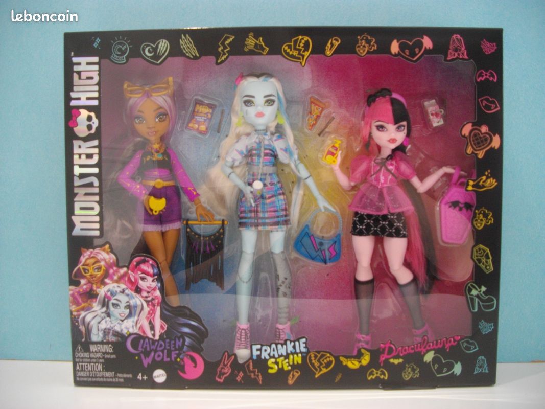 Monster High Pack Poupées Mattel Clawdeen Wolf Frankie