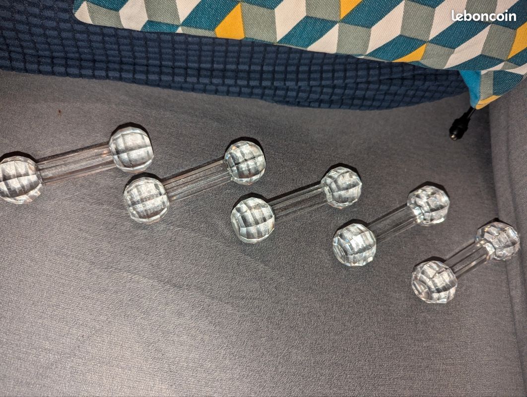 Lot de porte couteaux vintage, verre épais pointe de diamant (image 1)