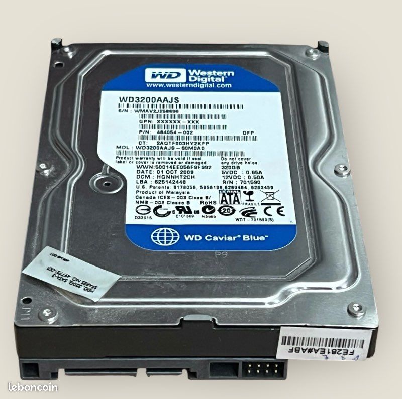 Disque Dur Interne 250GB Western Digital Caviar Blue - Occasion Fonctionnel - Format 3,5"