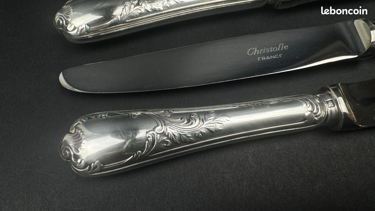 6 couteaux de table – Métal argenté – Frionnet François et Cie